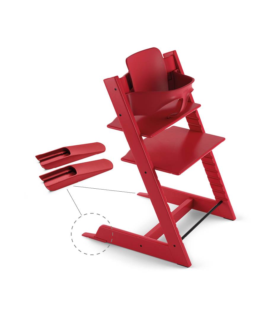 Tripp Trapp&reg; Chair Red, Beech, with Baby Set.